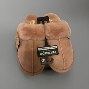 Fireside By Dearfoams Women’s Sydney Genuine Shearling Slipper Dusty Pink Sz. 10